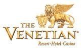 The Venetian Resort logo: gold winged lion holding a crest, 