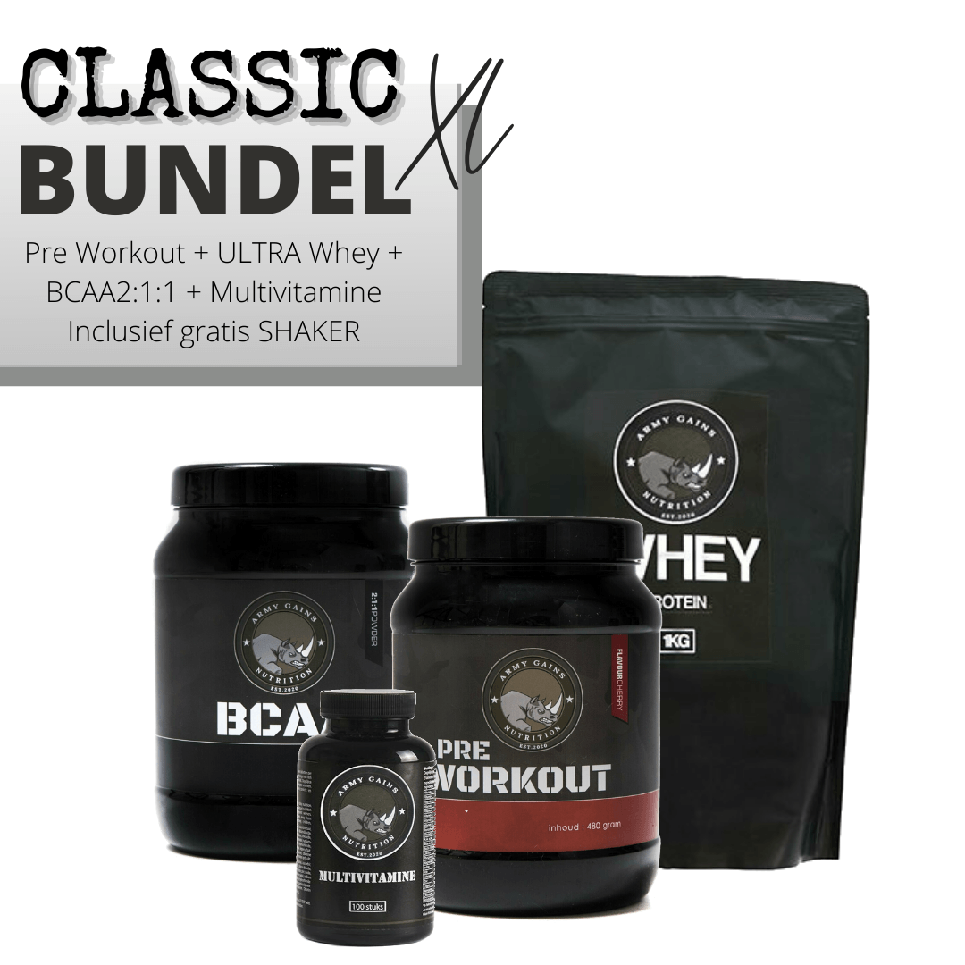 armygains bundel supplementen korting bcaa whey proterine pre workout multivitamine