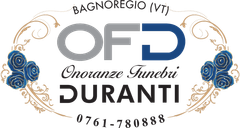 Logo per l'impresa di pompe funebri Duranti di Bagnoregio, Italia. Presenta le lettere 