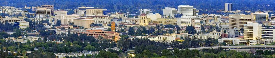 An aerial view of the Pasadena and the Courthouse.