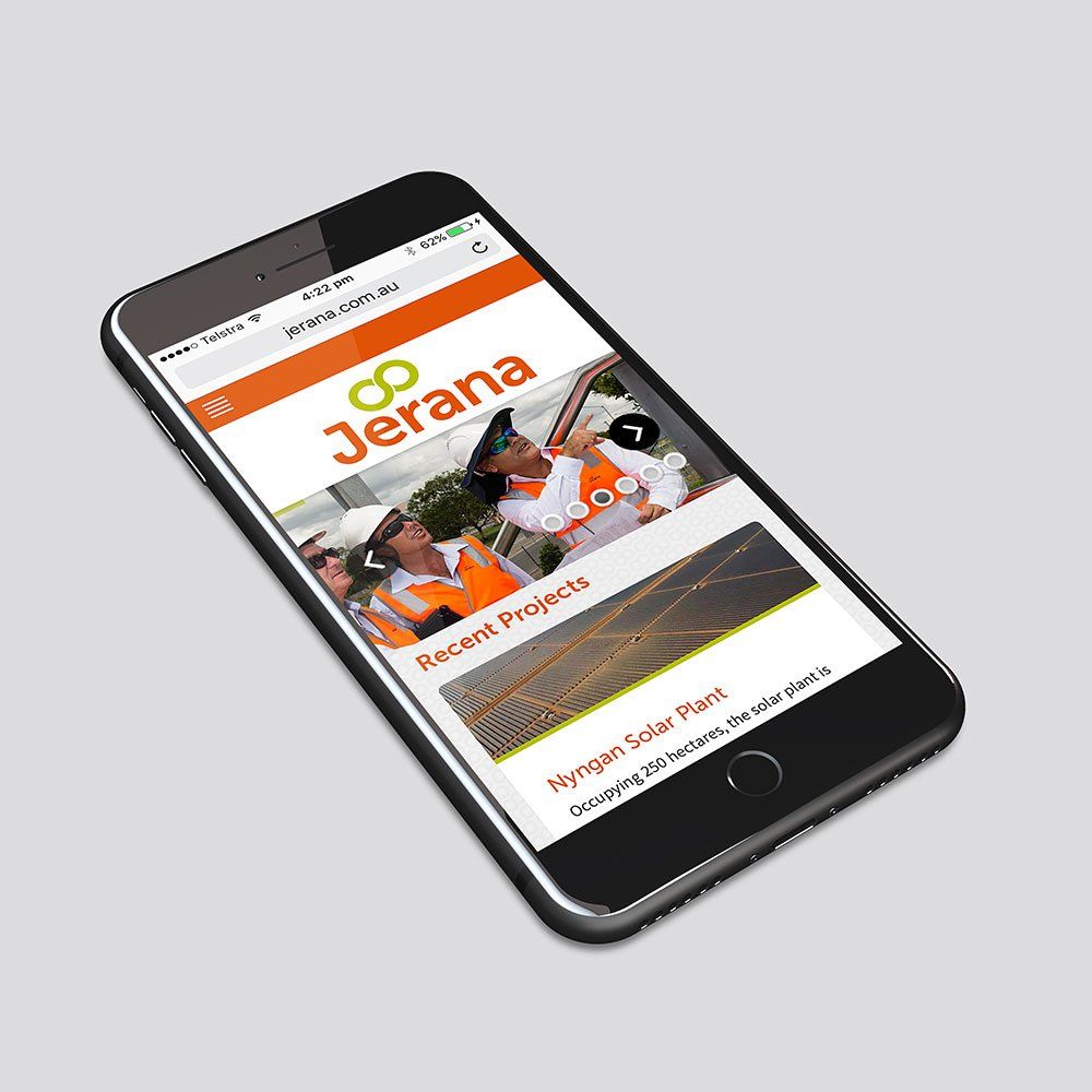 A cell phone with a jerana website on it