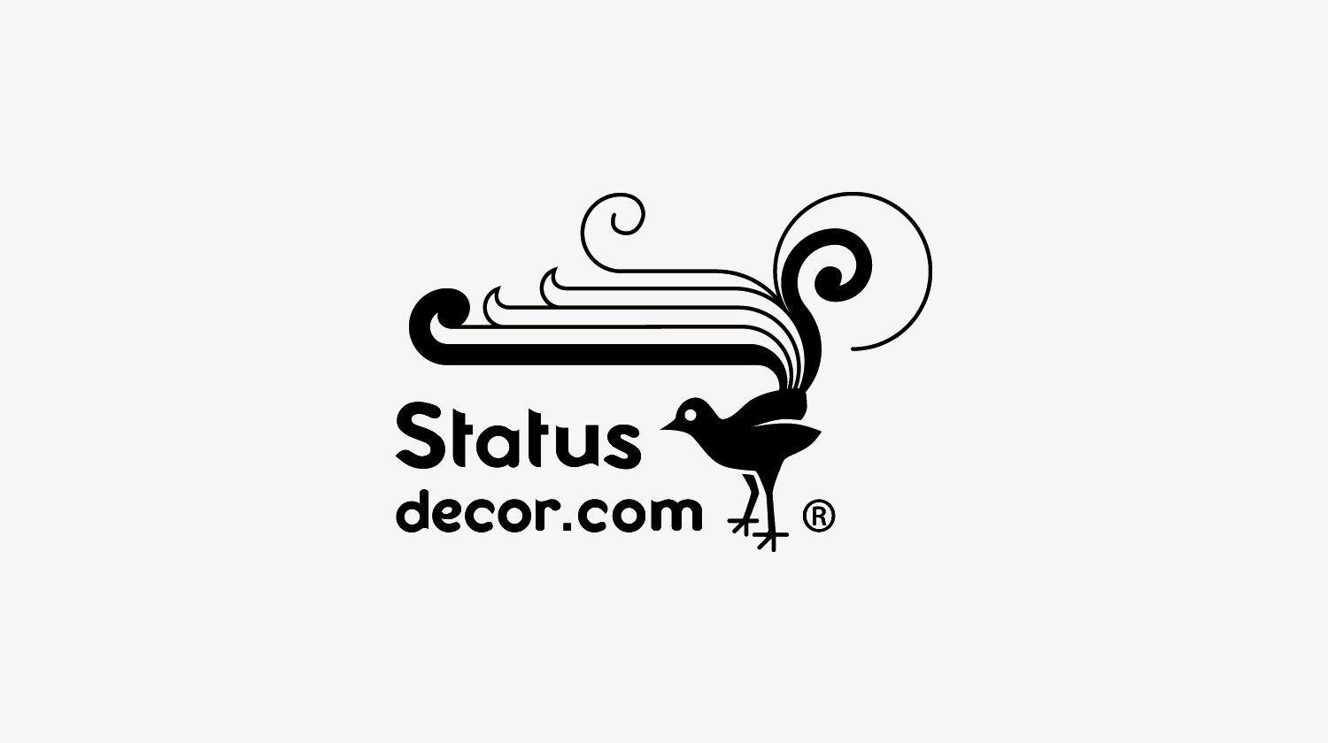 A black and white logo for Status Decor.com