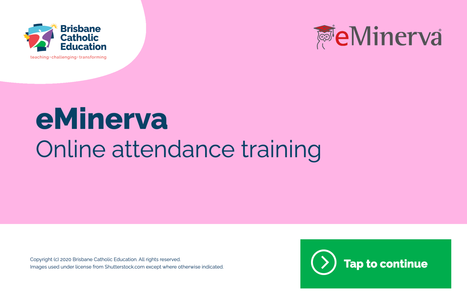 A pink background with the words online attendance training on it.