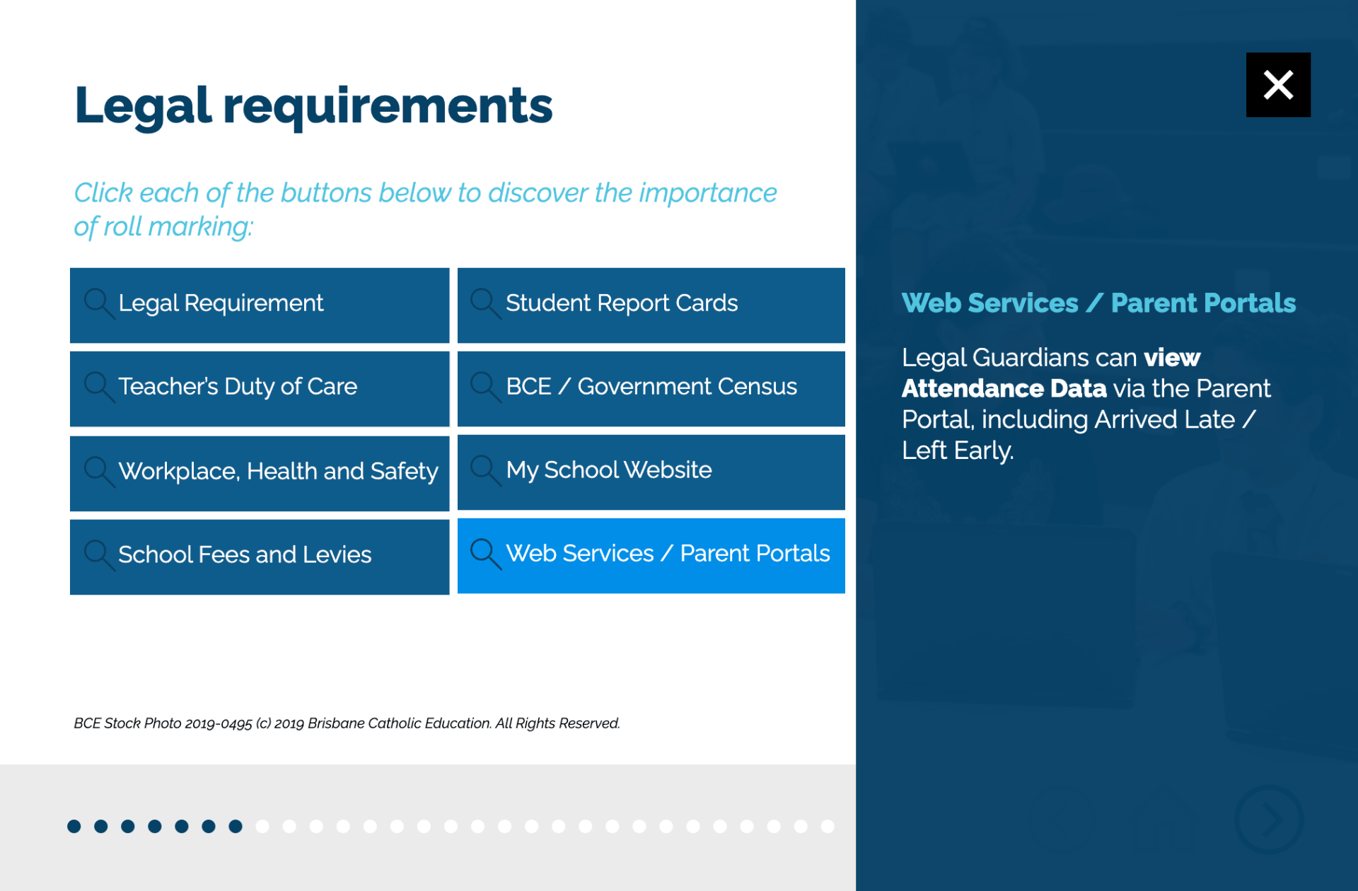 A screenshot of the legal requirements page of a website.