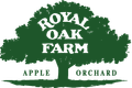 A logo for royal oak farm apple orchard