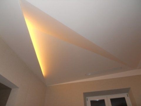 faretti e luci installate in un controsoffitto in gesso