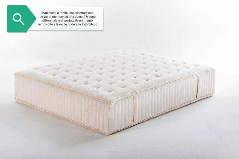 materasso a molle insacchettate con strato in memory foam