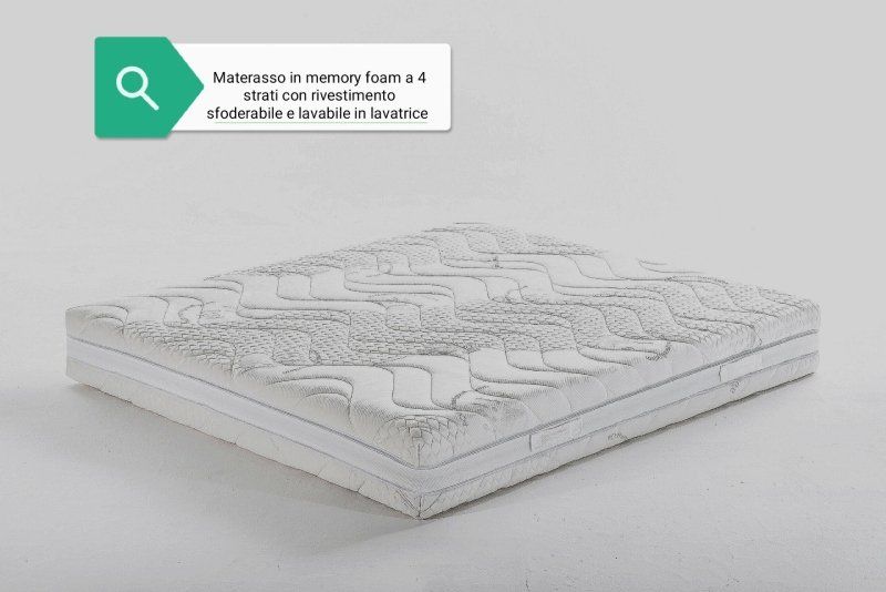 materasso in memory foam con tessuto lavabile