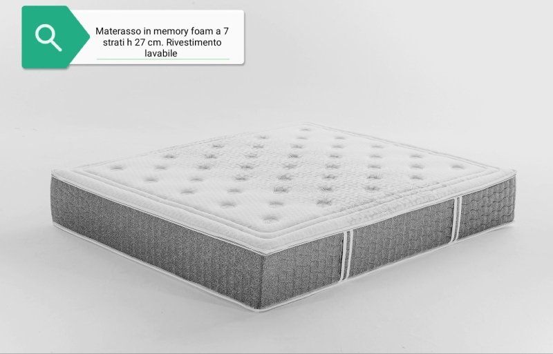 materasso matrimoniale in memory foam con rivestimento lavabile