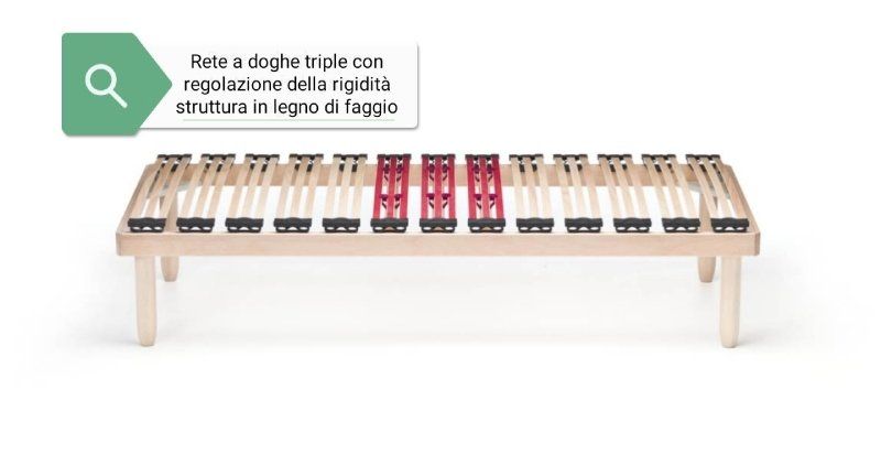 rete a doghe triple e struttura in legno di faggio