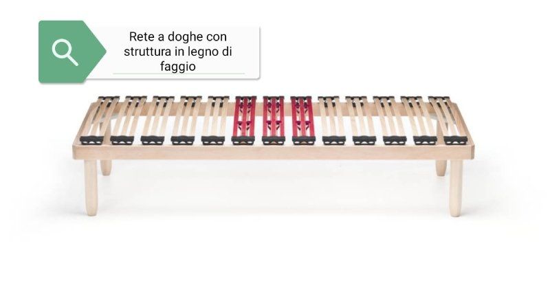 rete a doghe con struttura in legno di faggio