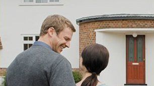 a couple smiling