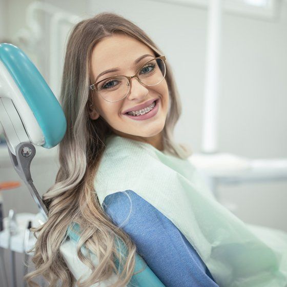 Woman with Braces — Margate, FL — Crescent Dental Woman with Braces — Margate, FL — Crescent Dental