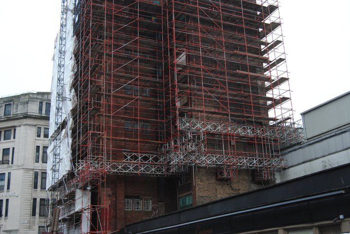 Glasgow City Centre scaffolding work