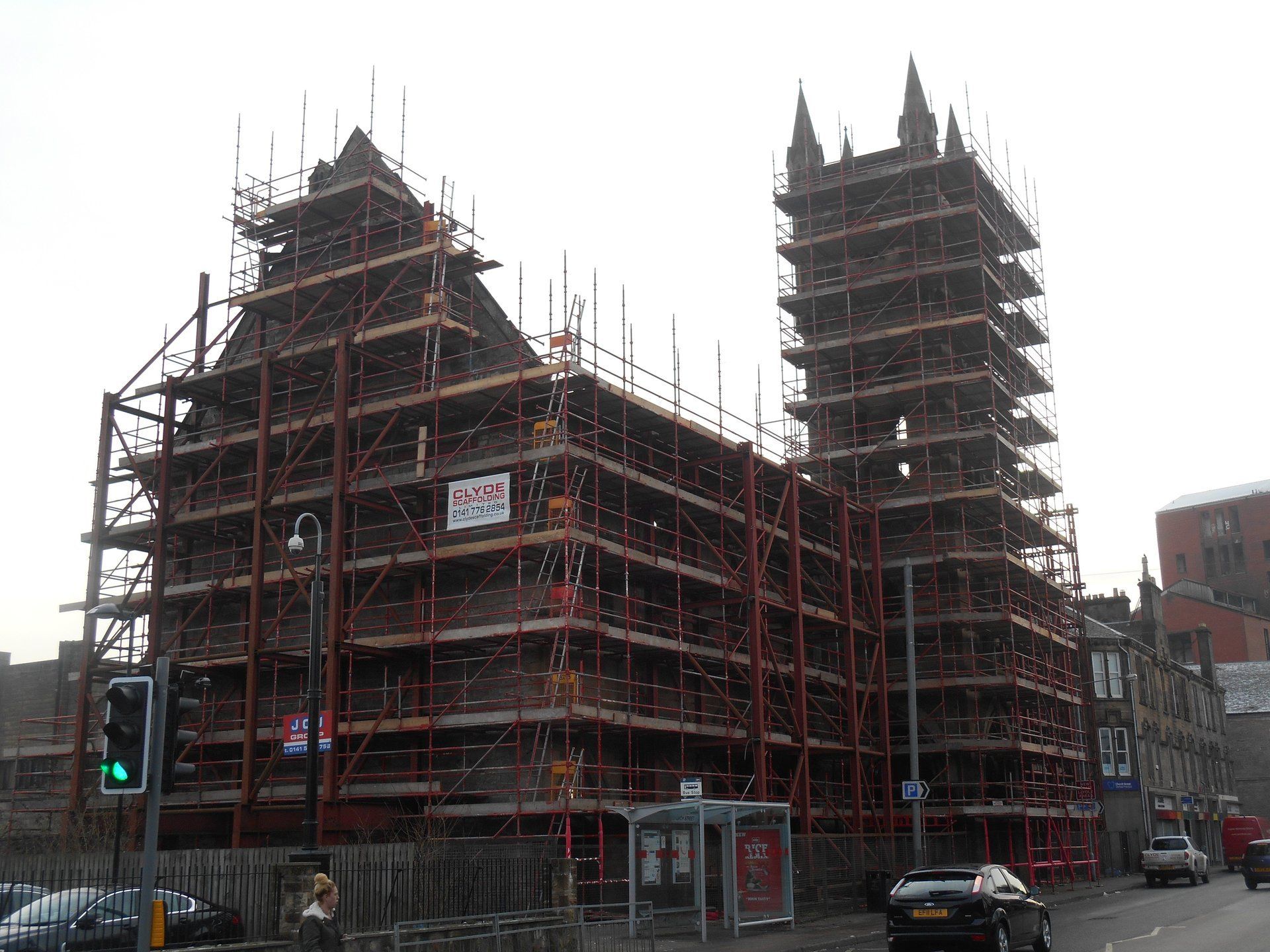 Church Street, Dumbarton scaffolding work