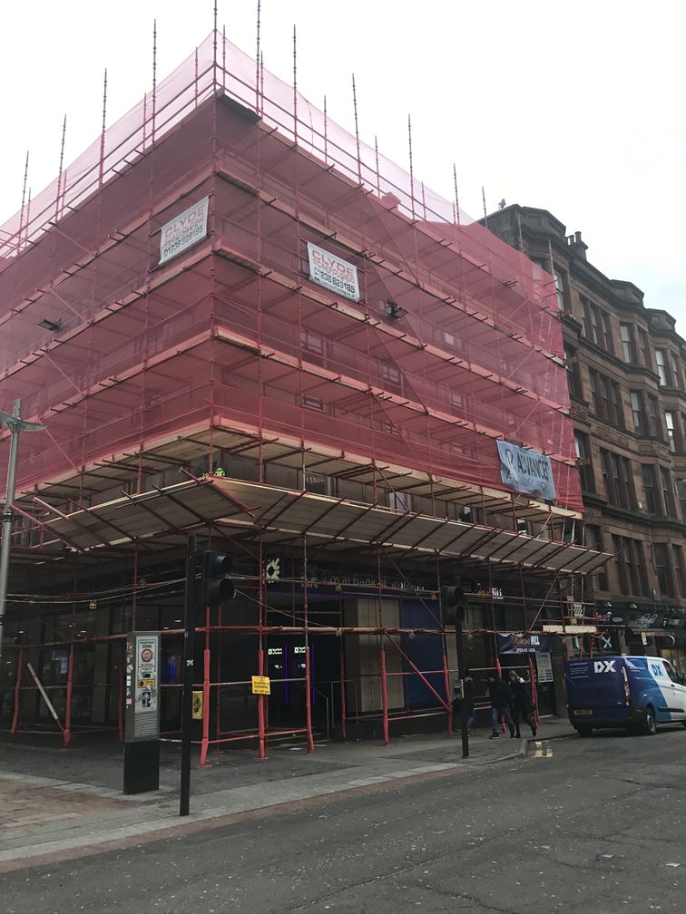 scaffolding erected