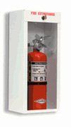 Hood Cleaning — Fire Extinguisher In White Case in Santa Cruz, CA