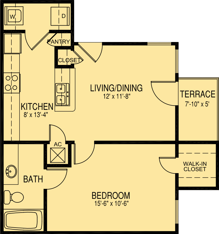 Azalea - 1 Bedroom 1 Bath 580 sqft