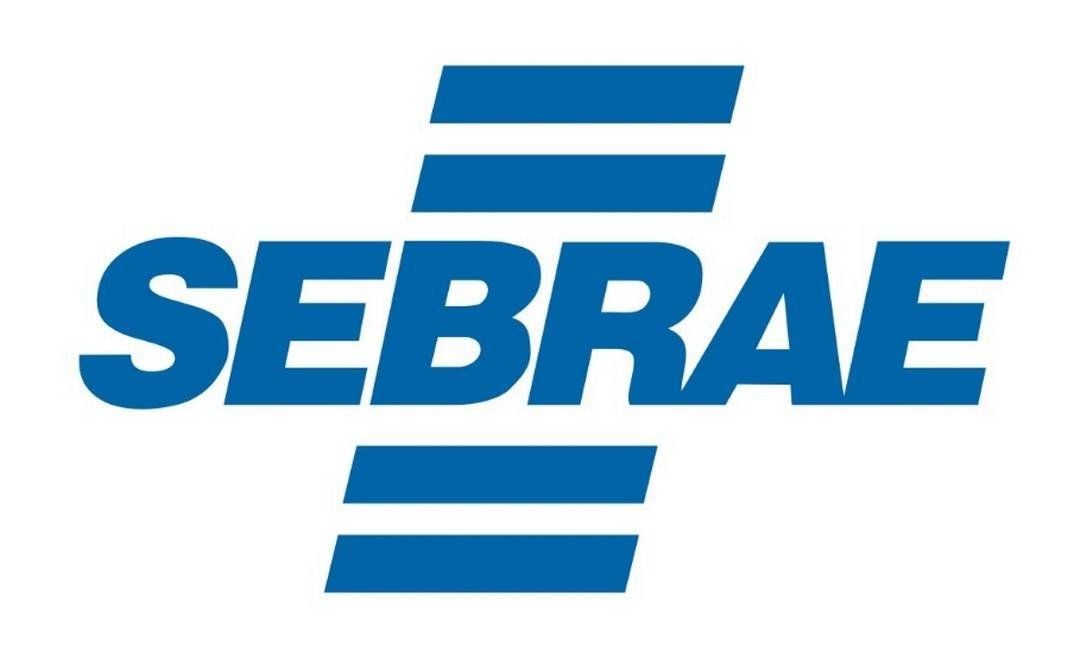 Um logotipo azul e branco para o sebrae em um fundo branco.