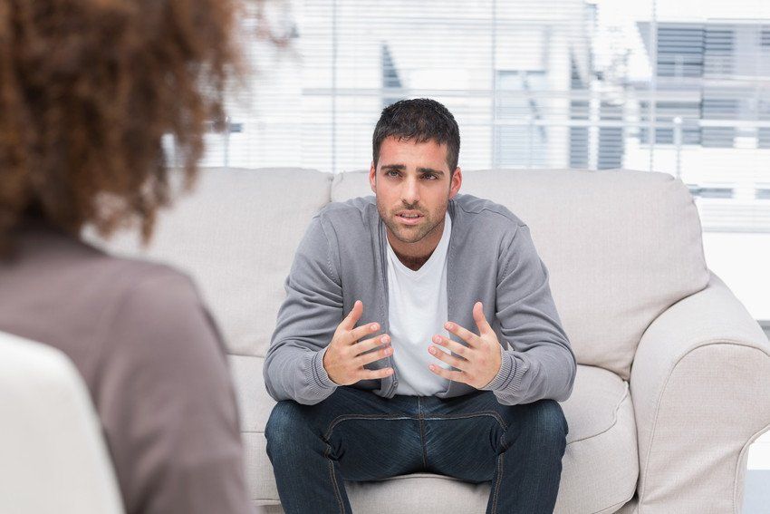 Worried man with woman