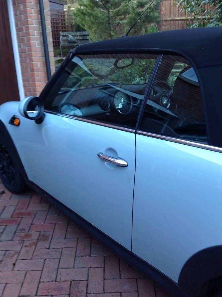 A blue car