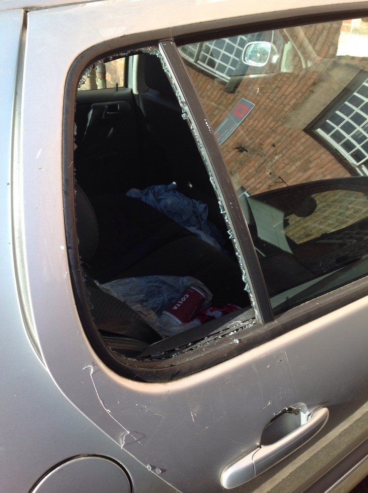 broken car glass