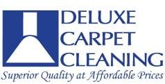 Deluxe Carpet Cleaning Deluxe Carpet Cleaning logo with blue text, stylized vacuum icon, and slogan “Superior Quality at Affordable Prices”