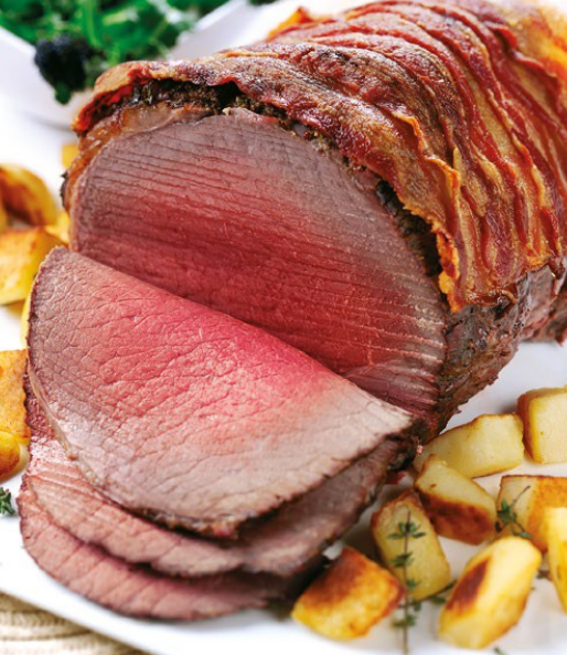 Burton Beef Roast Beef with Crispy Bacon, Mustard and Herbs