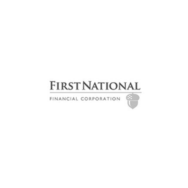 First National Financial Corporation logo in gray on a white background