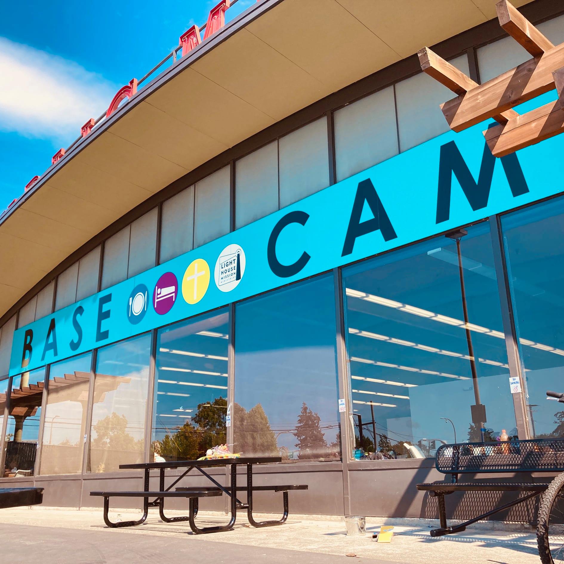 base camp building sign