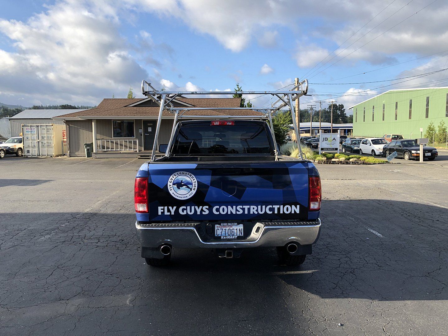 fly guys construction pickup truck wrap