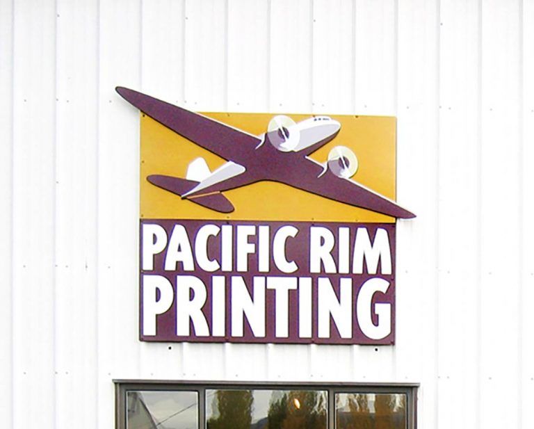 pacific rim printing building sign