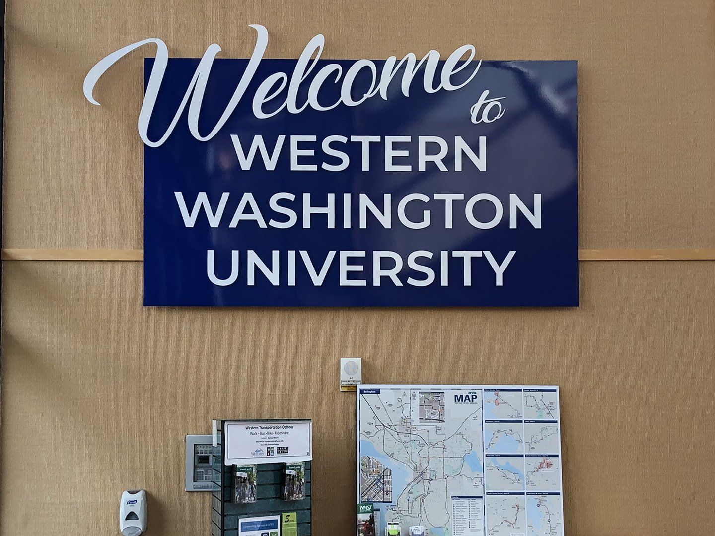 wwu interior welcome sign