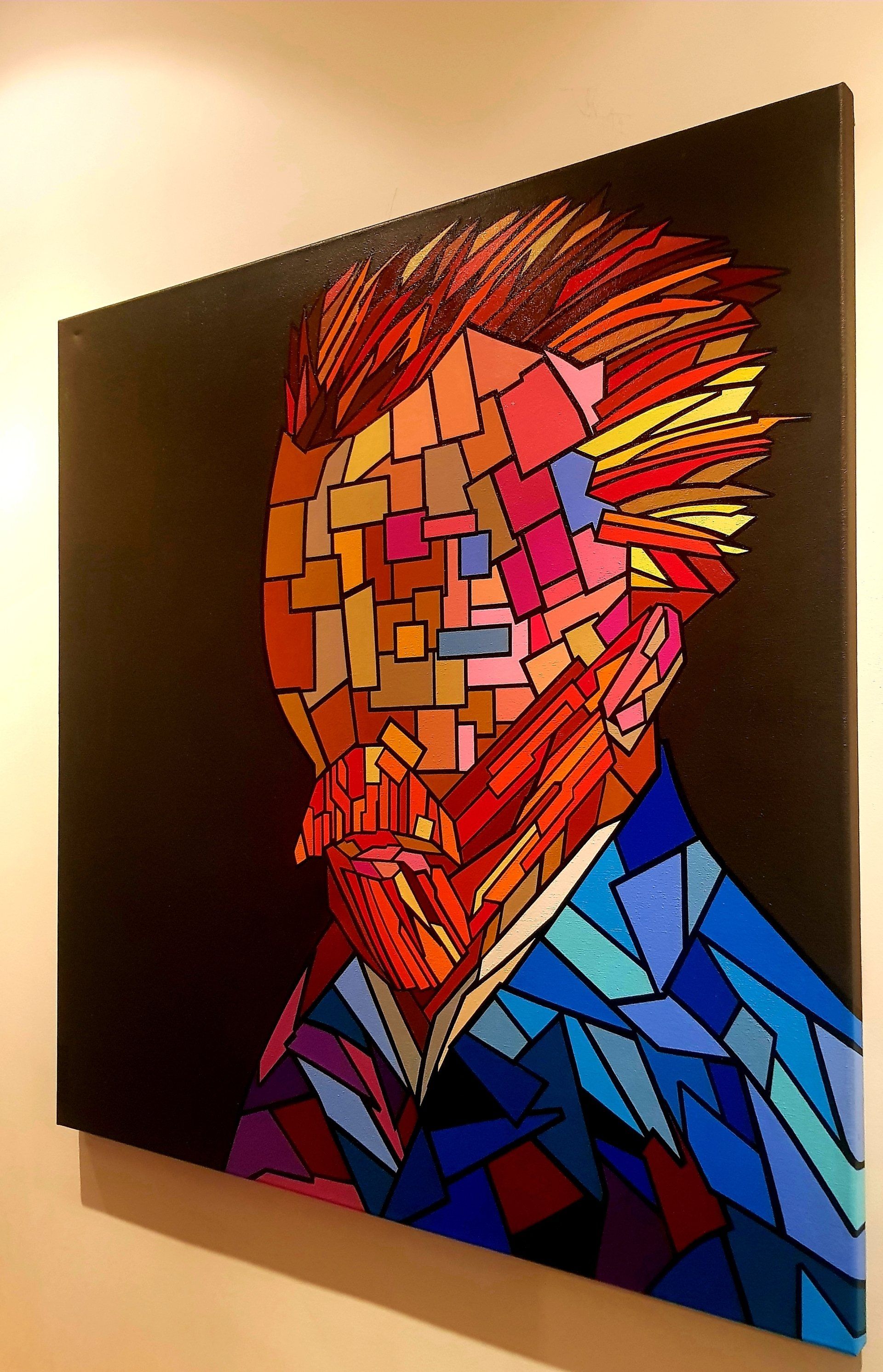 hedendaagse kunst contemporary art.  schilderij. Portrait painting the hague.Van Gogh. Vincent van gogh. michael burgers. Modern paintings. Acrylic paintings. Dutch artitst. kunstenaar den haag. strakke schilderijen.