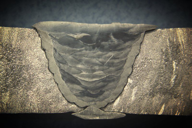 Cross section of a weld