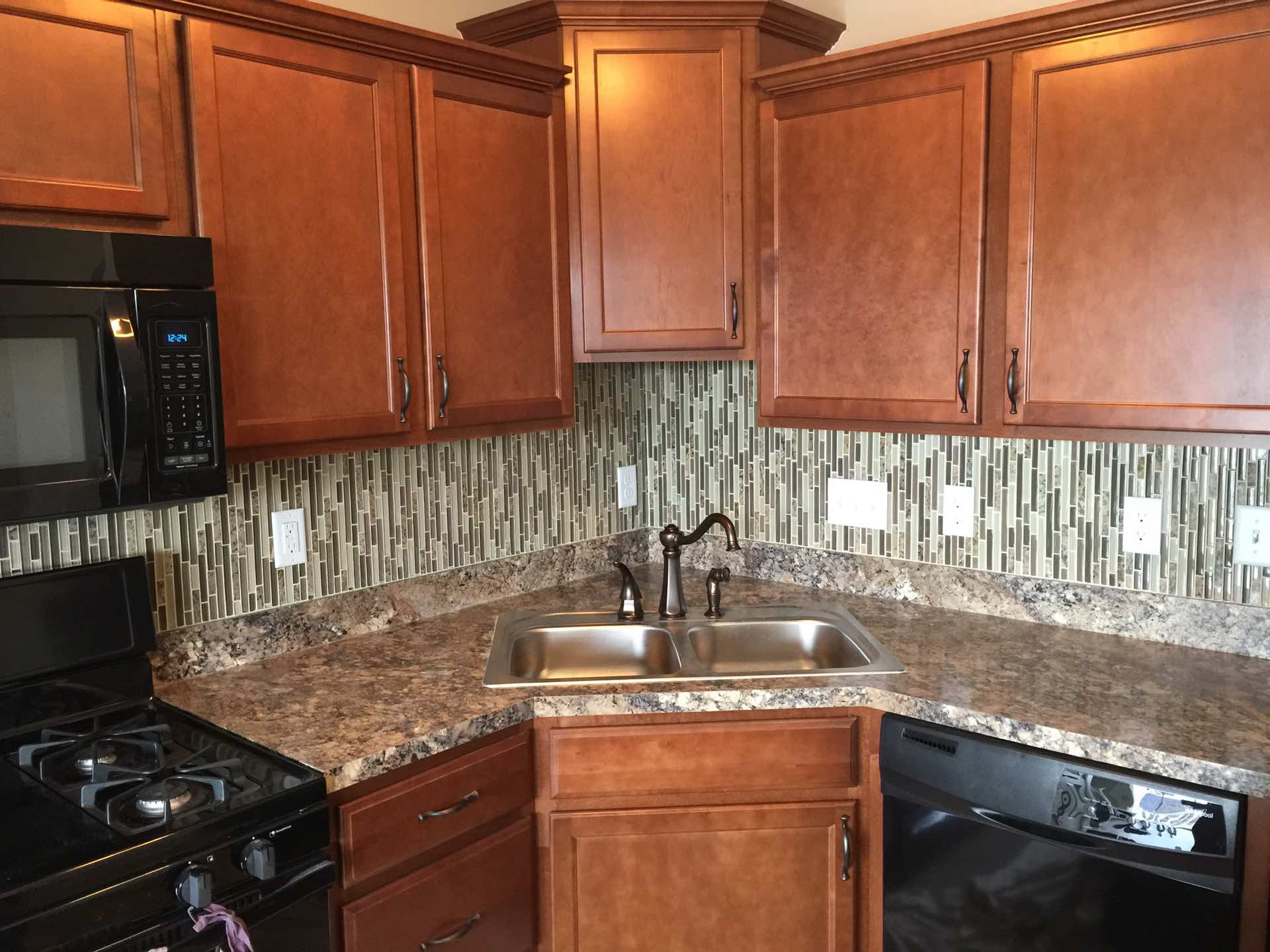 Vertical look adds interest to this backsplash!