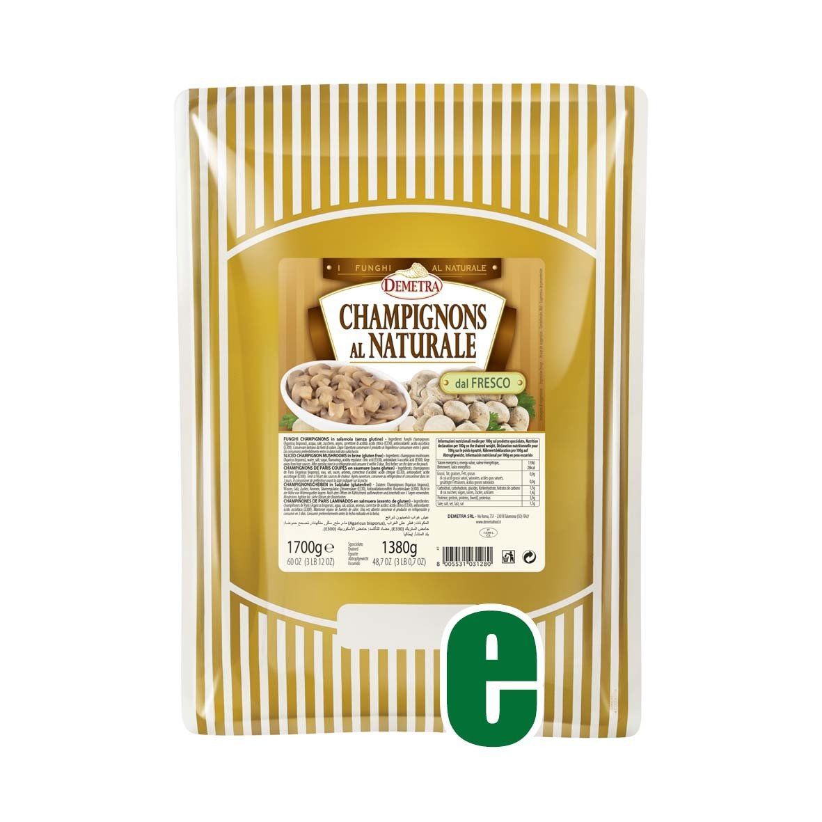 Funghi Champignons Busta Al Naturale Fr - Gr1700