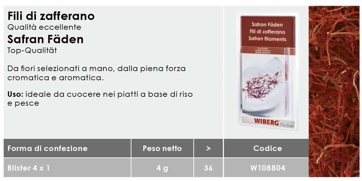 Fili Di Zafferano Qualità Eccellente Blister 4 x gr1