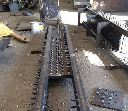 Metal framework being built by expert