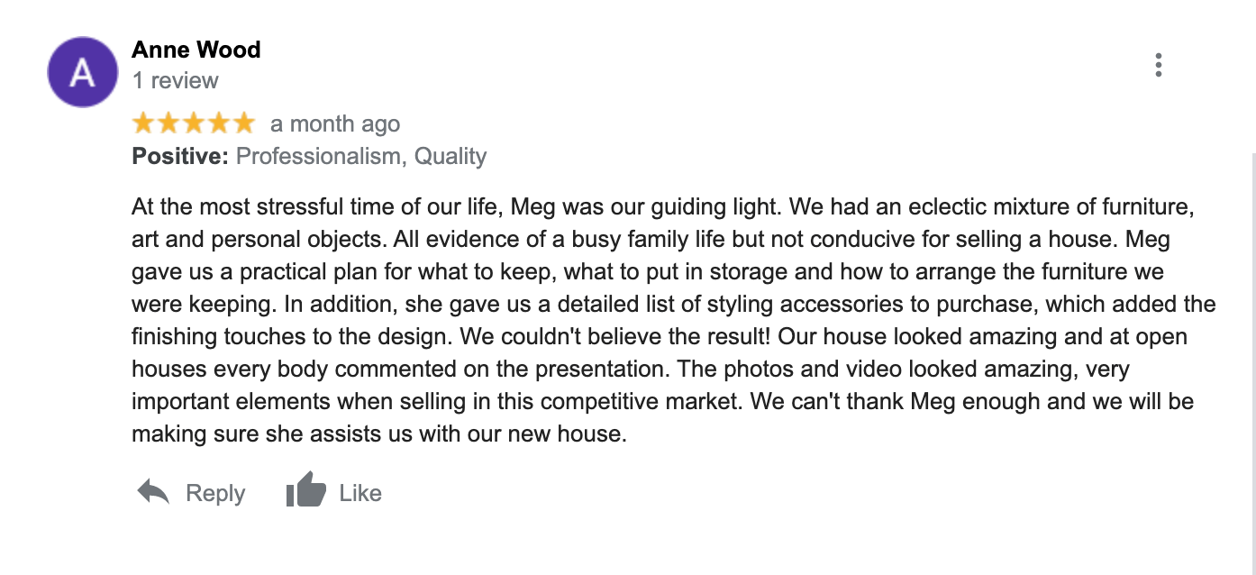 A screenshot of a google review for ann wood.