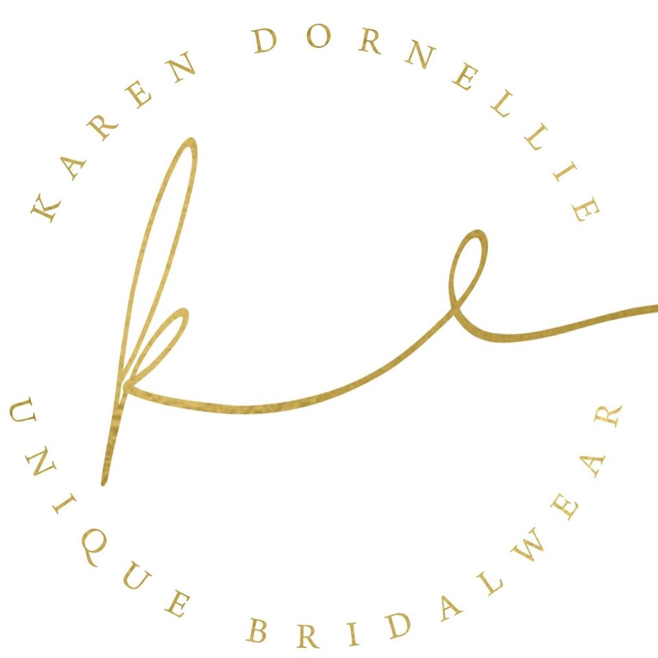 Gold circular logo with script