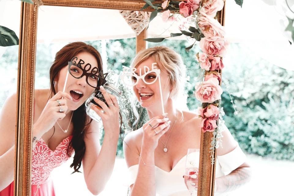 Two women posing with 
