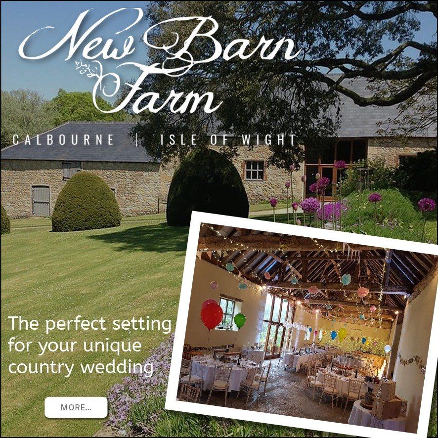 Advertise with Wight Wedding Days New Barn Farm, Isle of Wight: barn wedding venue with outdoor and indoor settings, decorated for a celebration.