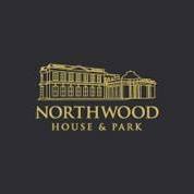 Logo for Northwood House & Park: gold illustration of building above text on dark background.