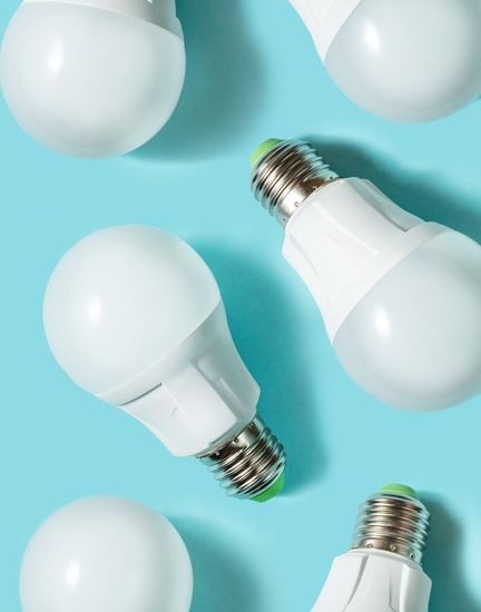 lots of bulbs on blue background