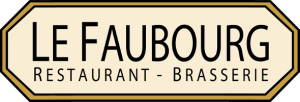 Ein Logo für das Restaurant und die Brasserie Le Faubourg