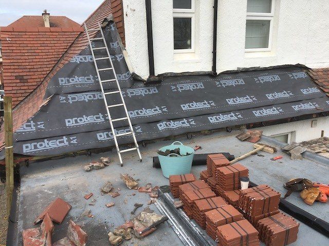 Work is underway on an extensive roof repair with the roof lining added.