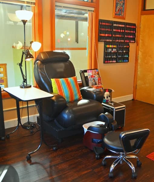 Photo of massage chair and nail polish