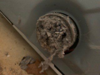 dryer vent clogged with dust