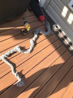 dryer vent dust on the ground